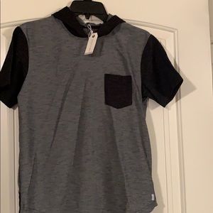 Boys Hooded Short Sleeved Shirt